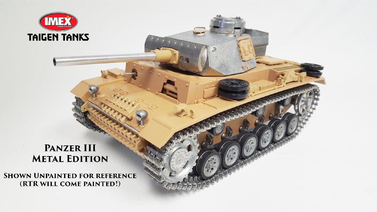 Taigen Panzer III (Metal Edition) Airsoft 2.4GHz RTR RC Tank 1/16th Scale w/ V2 Electronics! - Taigen Panzer III (Metal Edition) Airsoft